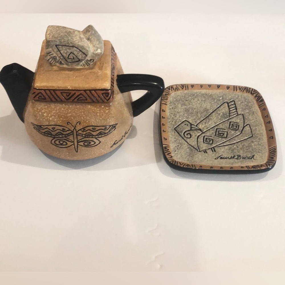 LAUREL BURCH FOR GANZ, NWT / AZTEC TEAPOT, AND 1 SAUCER SOUTHWEST sold as a set